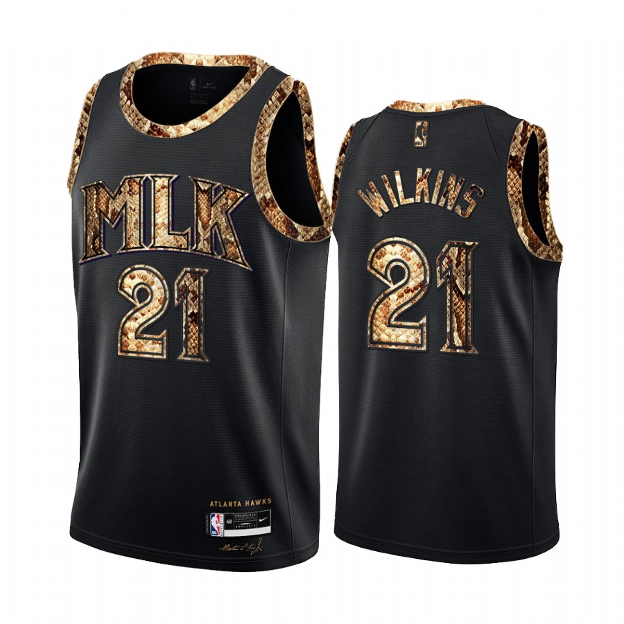 Dominique Wilkins Atlanta Hawks Black Python Skin Jersey 2021 Exclusive Edition