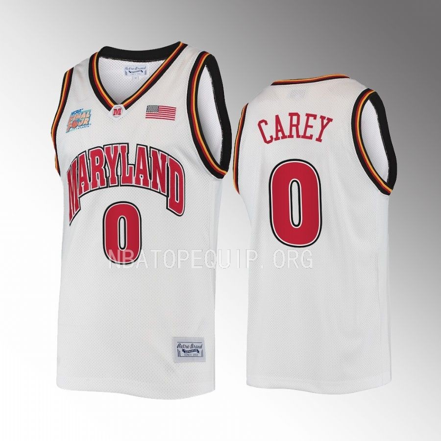 Don Carey Maryland Terrapins White Jersey 2022-23 Classic Commemorative Retro Final 4