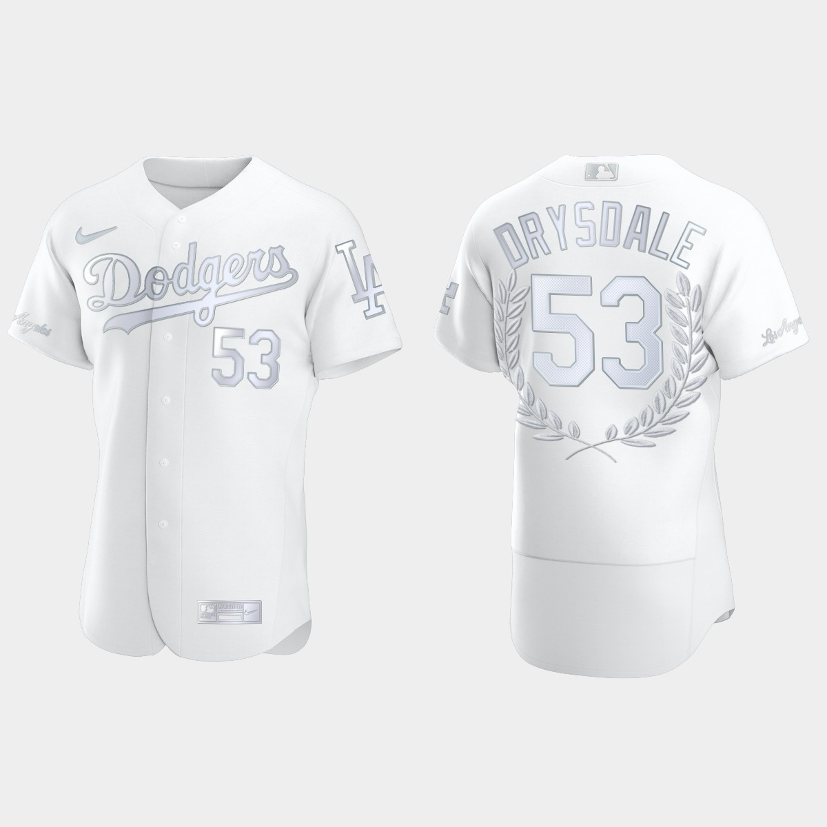 Don Drysdale #53 Los Angeles Dodgers Retirement Awards Collection Jersey - White