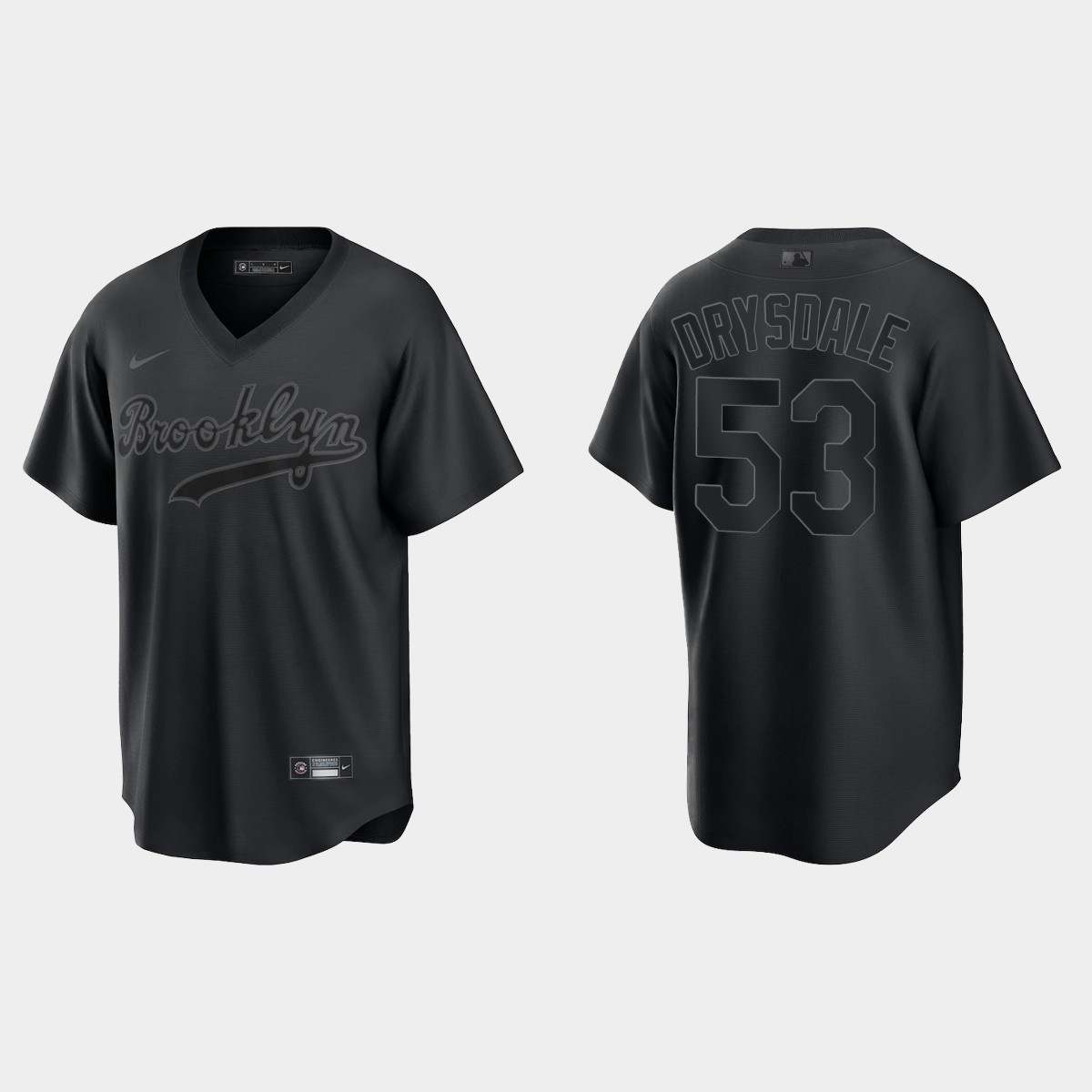 Don Drysdale Brooklyn Dodgers Pitch Black Fashion Jersey - Black