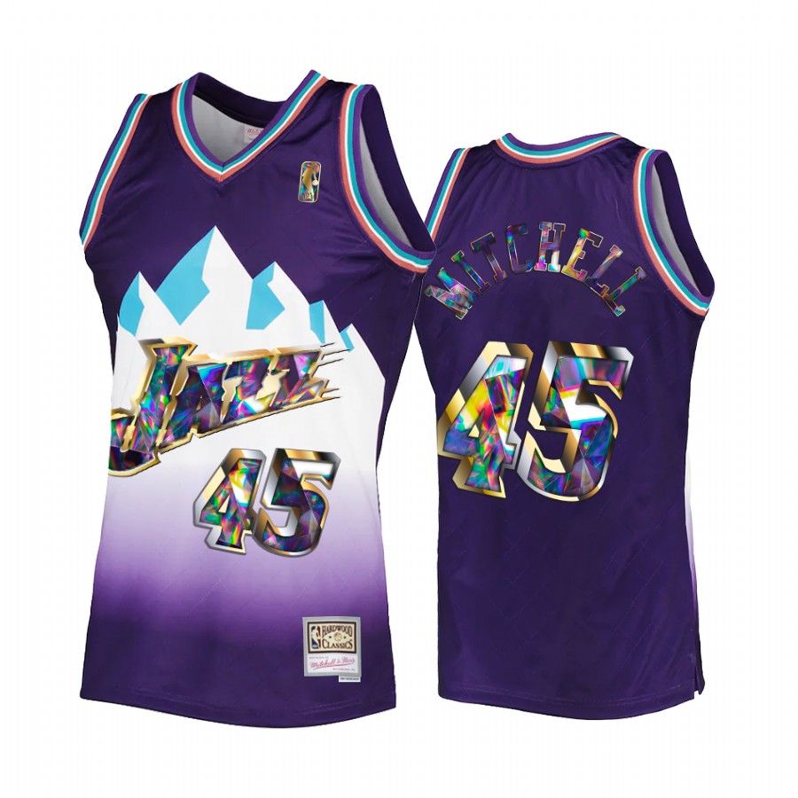 Donovan Mitchell #45 Utah Jazz NBA 75th Anniversary Diamond Jersey Purple