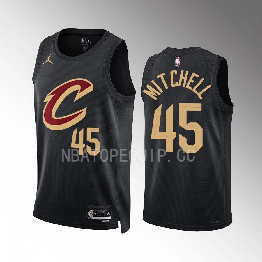 Donovan Mitchell 2022-23 Cleveland Cavaliers Black #45 Statement Edition Jersey Swingman