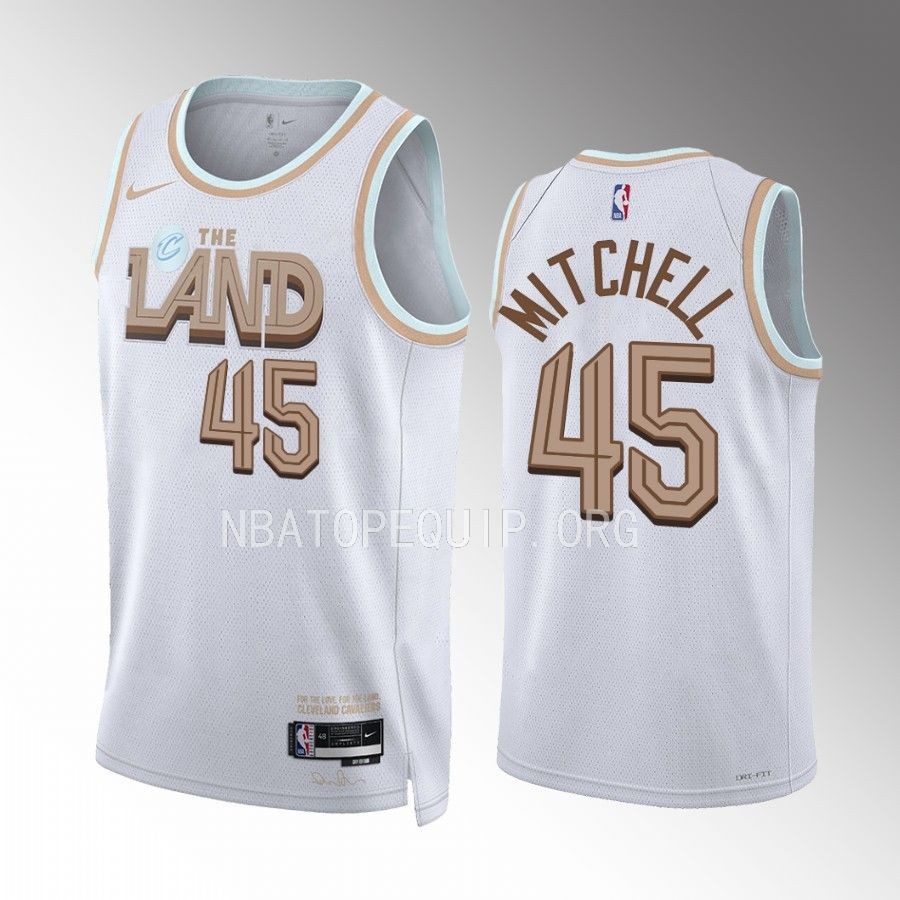 Donovan Mitchell 2022-23 Cleveland Cavaliers White #45 City Edition Jersey Swingman