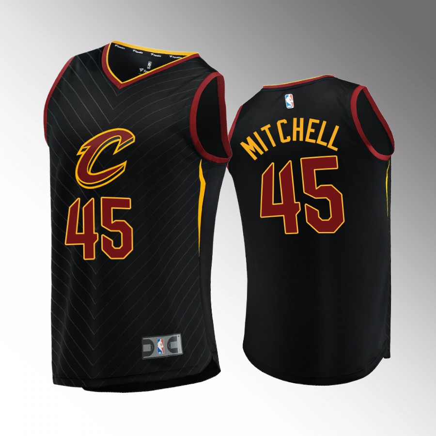Donovan Mitchell Cavaliers #45 Black Jersey Fast Break  2022-23 Statement Edition