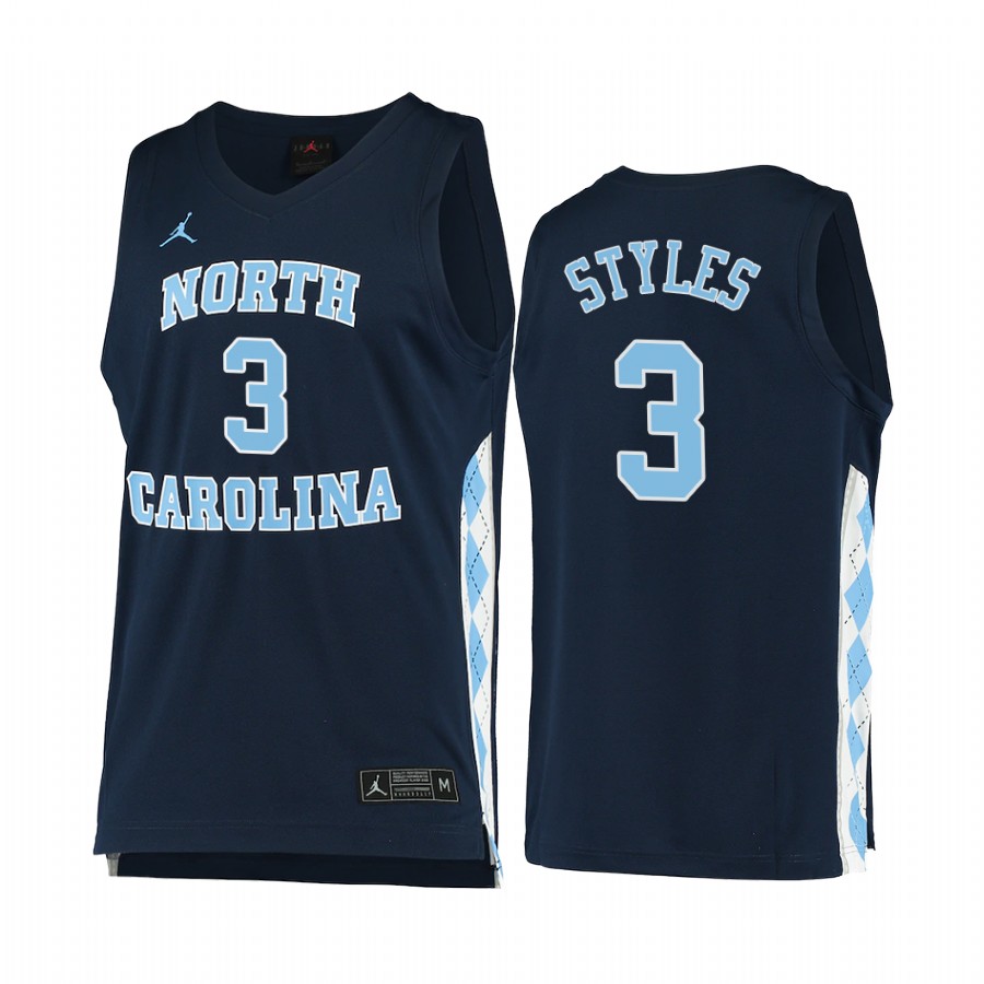 Dontrez Styles North Carolina Tar Heels Navy Jersey 2022 College  Alternate