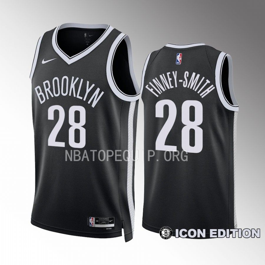 Dorian Finney-Smith Brooklyn Nets #28 Black Jersey Icon Edition Swingman