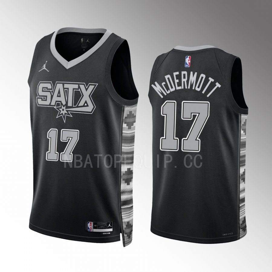 Doug McDermott 2022-23 San Antonio Spurs Black #17 Statement Edition Jersey SATX