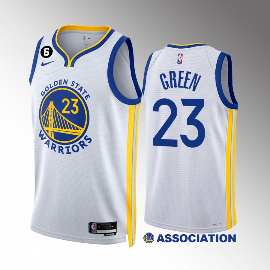 Draymond Green 2022-23 Golden State Warriors White #23 Association Edition Jersey NO.6 Patch
