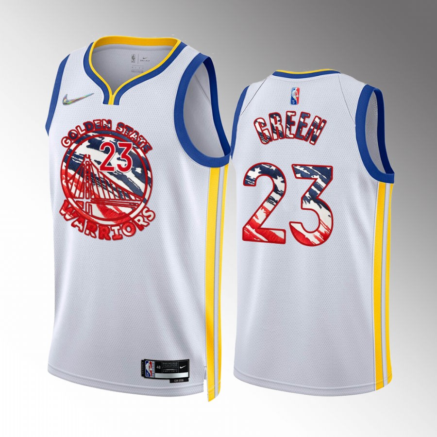 Draymond Green 2022 Independence Day Golden State Warriors #23 White Jersey America