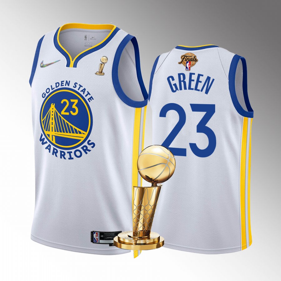 Draymond Green 2022 NBA Finals Champions Golden State Warriors White #23 Jersey Association