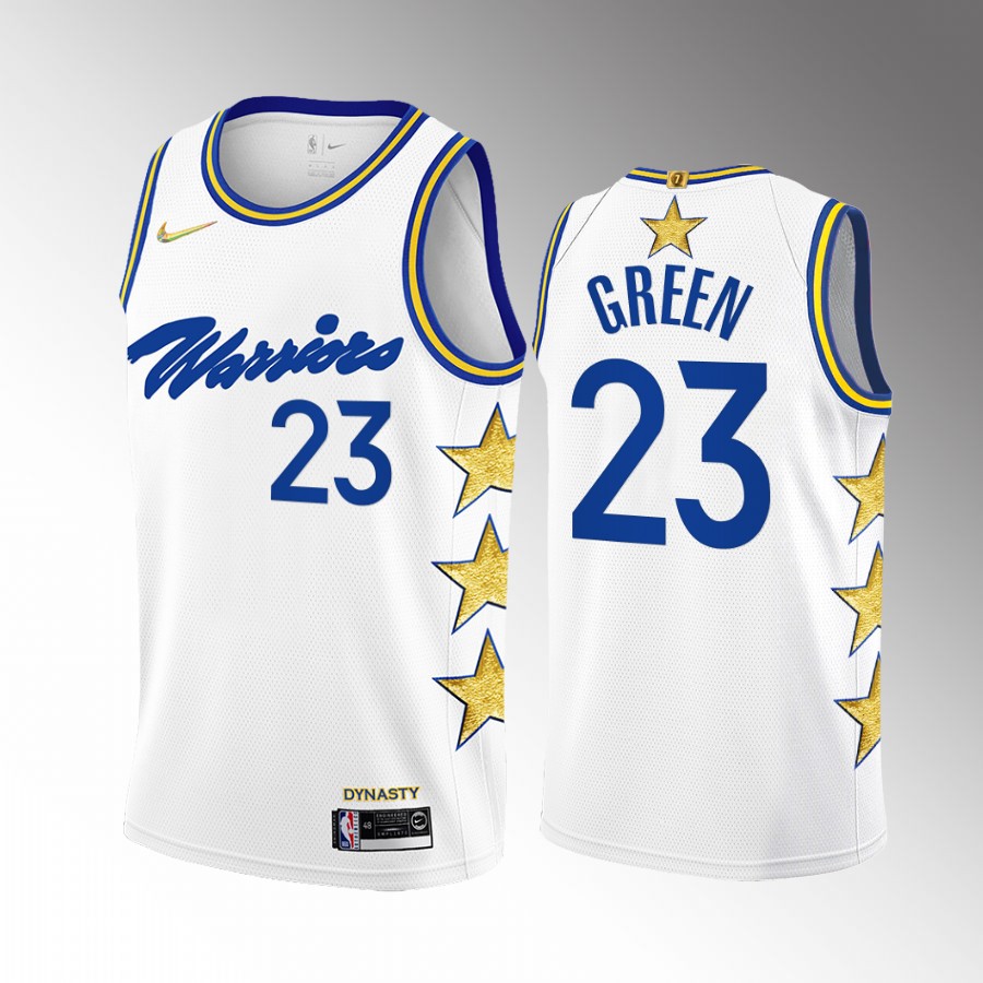 Draymond Green 7X NBA Champs Golden State Warriors White #23 Jersey Stars Fashion