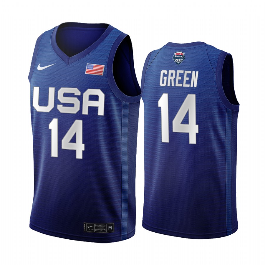 Draymond Green USA  #14 Blue 2021 Tokyo Olympics Away Jersey
