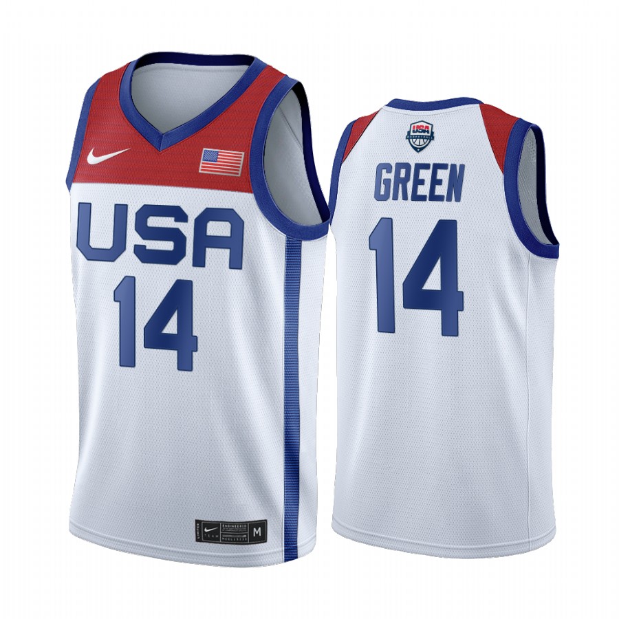 Draymond Green USA  #14 White 2021 Tokyo Olympics Home Jersey