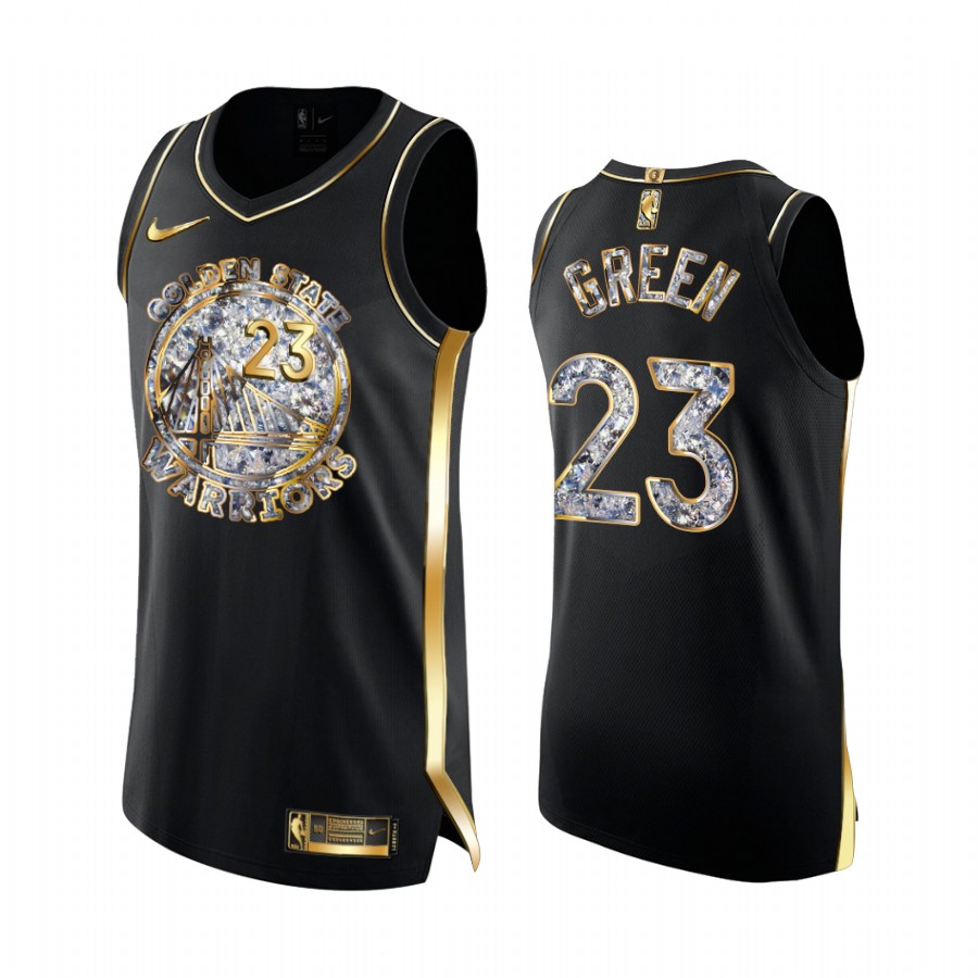 Draymond Green Warriors #23 2022 NBA Playoffs Jersey Black Diamond Edition