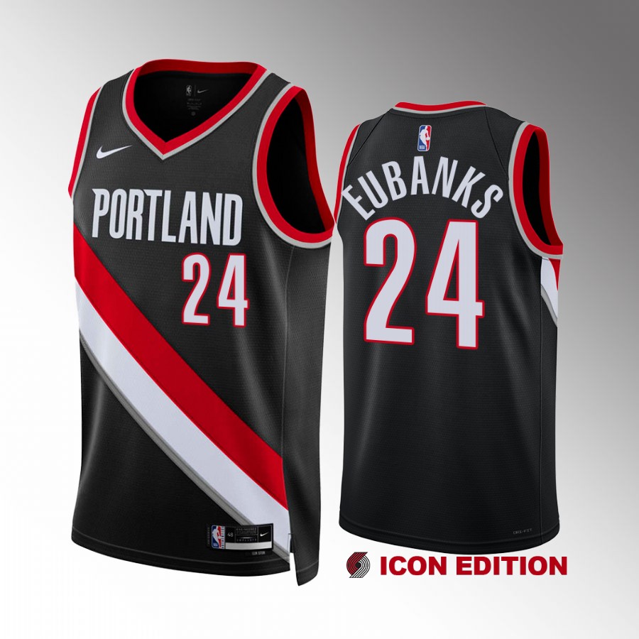 Drew Eubanks #24 Portland Trail Blazers 2022-23 Icon Edition Black Jersey