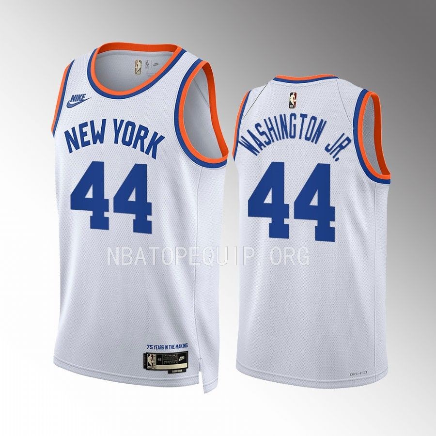 Duane Washington Jr. New York Knicks #44 White Jersey 2022-23 Classic Edition Swingman