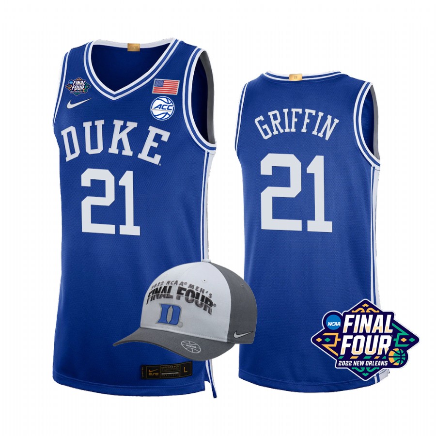 Duke Blue Devils AJ Griffin 2022 March Madness Final Four #21 Jersey Royal
