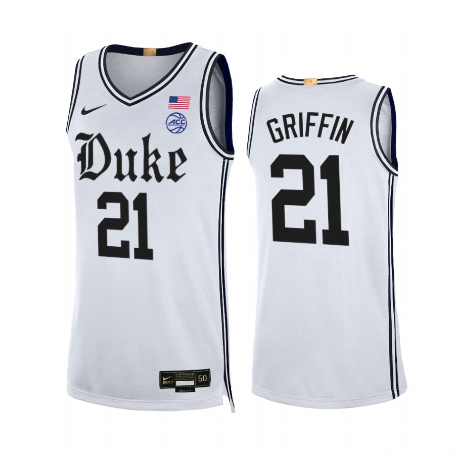 Duke Blue Devils AJ Griffin Jersey 2021-22 The Brotherhood White Limited  Uniform