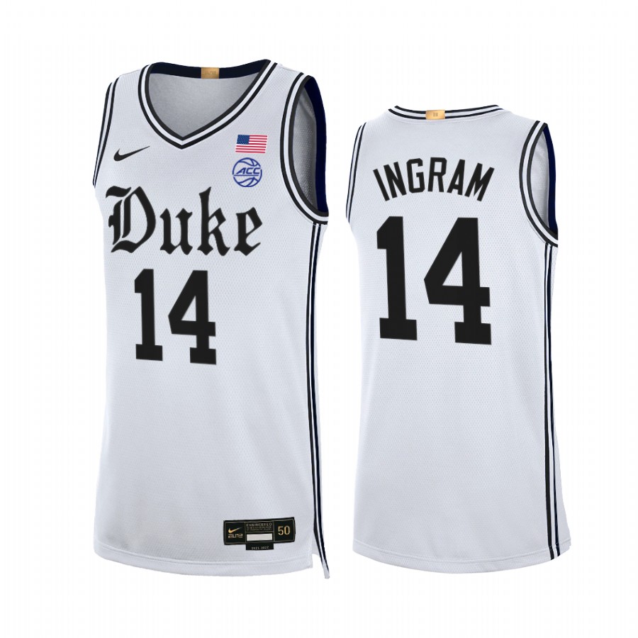 Duke Blue Devils Brandon Ingram Jersey 2021-22 The Brotherhood White Alumni Limited Uniform