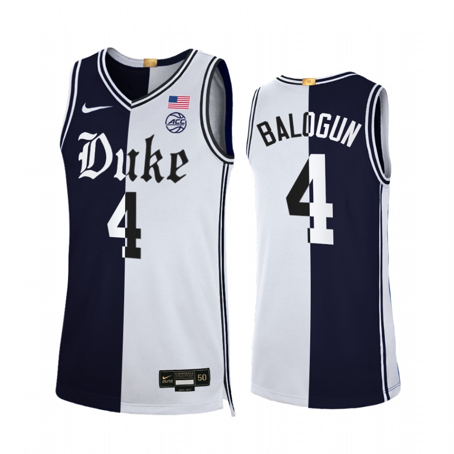 Duke Blue Devils Elizabeth Balogun Jersey 2021-22 Cameron Brotherhood Black White Split Limited Uniform