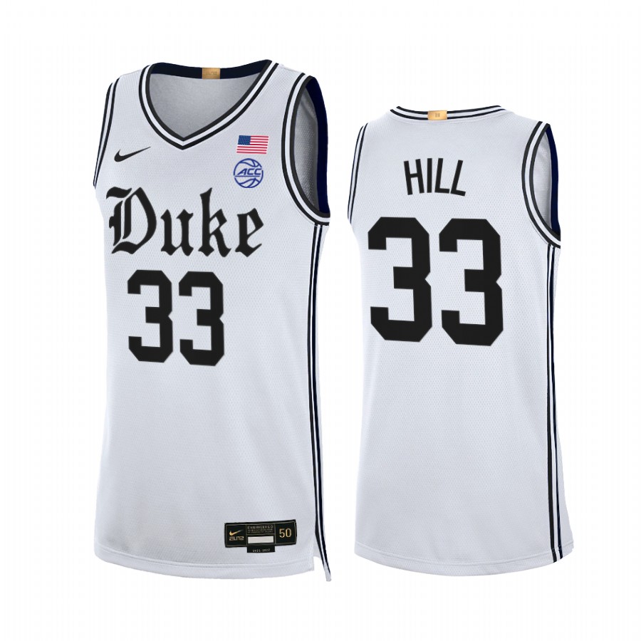 Duke Blue Devils Grant Hill Jersey 2021-22 The Brotherhood White Alumni Limited Uniform