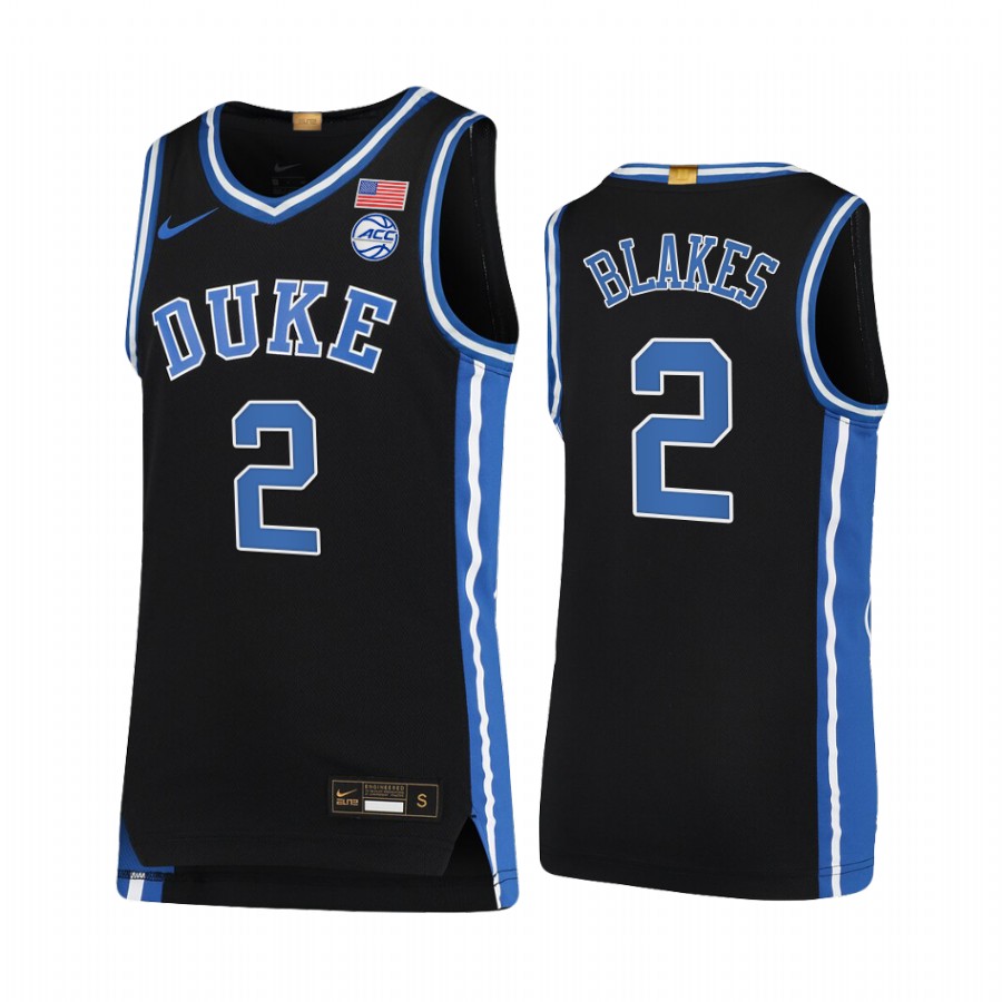 Duke Blue Devils Jaylen Blakes Jersey 2021-22 College  Black Limited Uniform