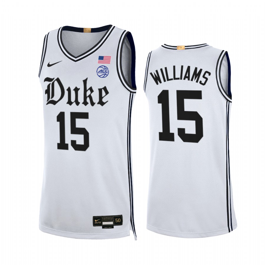 Duke Blue Devils Mark Williams Jersey 2021-22 The Brotherhood White Limited  Uniform