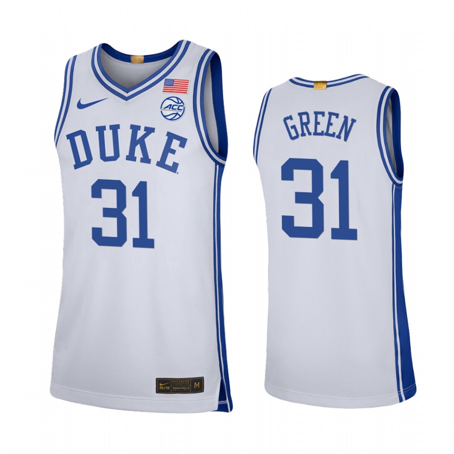 Duke Blue Devils Nyah Green Jersey 2021-22 College  White Limited Uniform