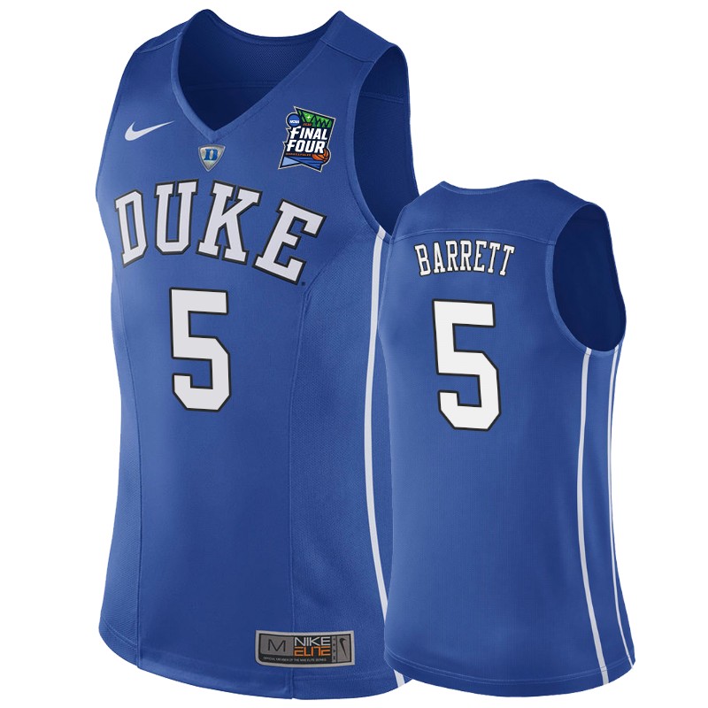 Duke Blue Devils RJ Barrett #5 Blue 2019 Final-Four   Jersey