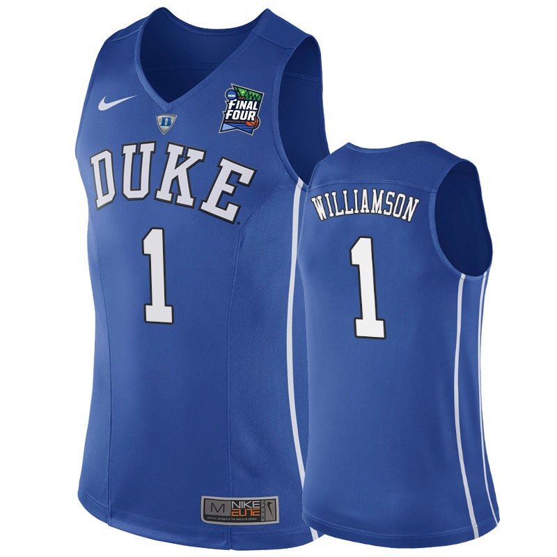 Duke Blue Devils Zion Williamson #1 Blue 2019 Final-Four   Jersey