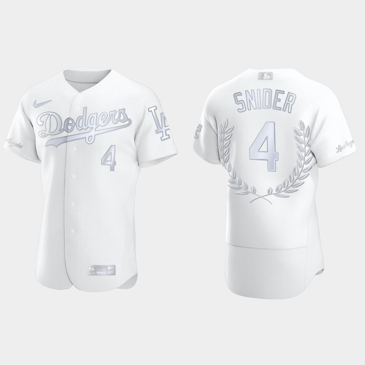 Duke Snider #4 Los Angeles Dodgers Retirement Awards Collection Jersey - White