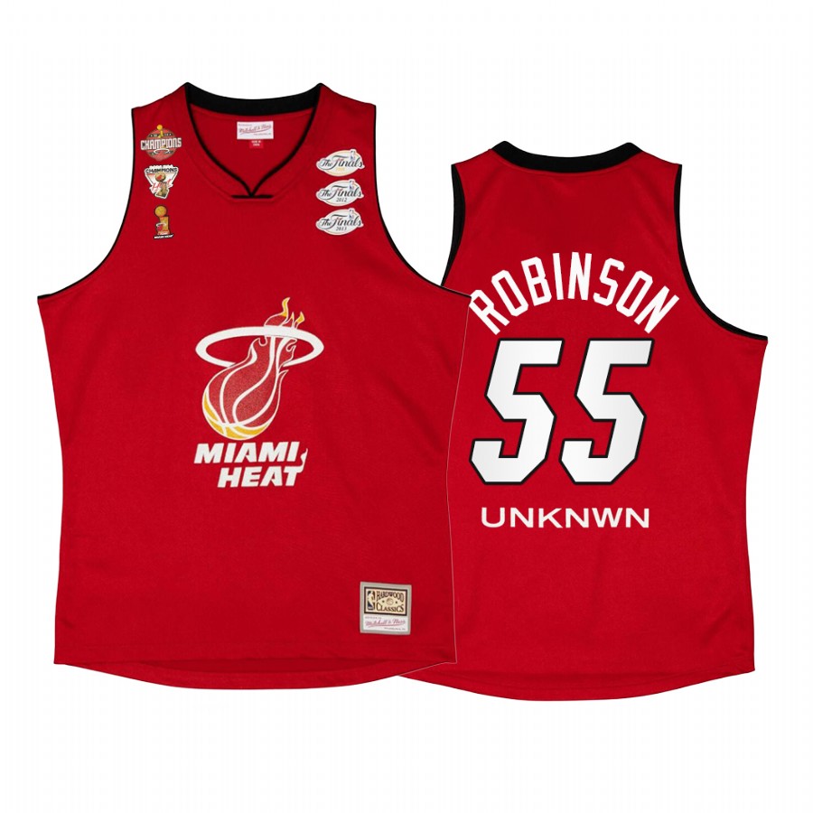 Duncan Robinson #55 Miami Heat My Towns Unknwu Red NBA Finals Champs Jersey