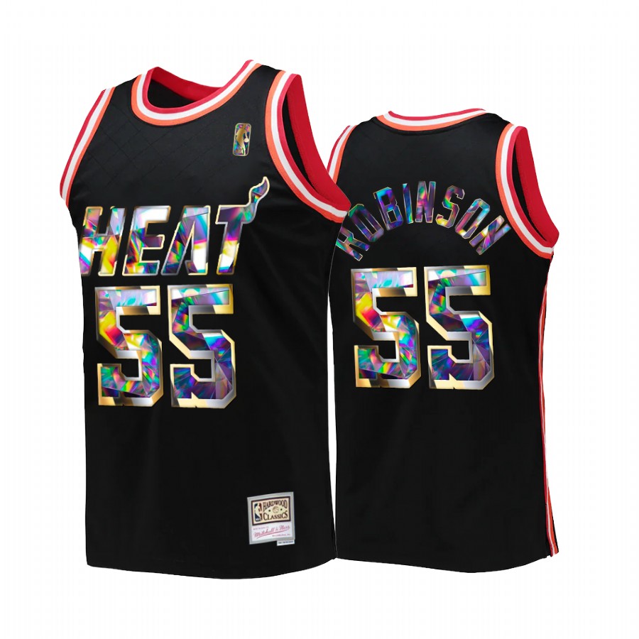 Duncan Robinson #55 Miami Heat NBA 75th Diamond Anniversary Black Throwback Jersey