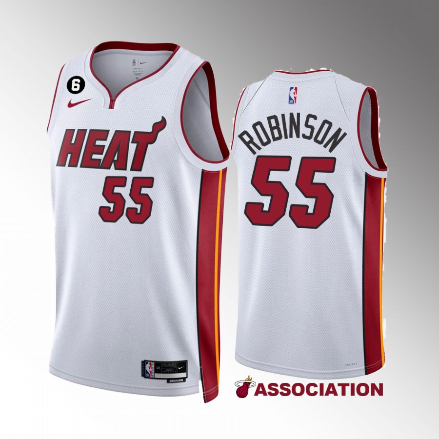Duncan Robinson 2022-23 Miami Heat White #55 Association Edition Jersey NO.6 Patch