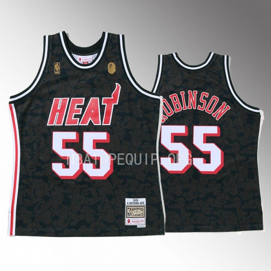 Duncan Robinson 2022 BAPE Miami Heat Jersey Camo Tanktop Black Men's jersey