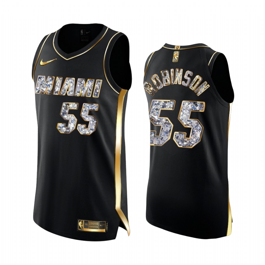 Duncan Robinson Heat #55 2022 NBA Playoffs Jersey Black Golden Diamond Edition