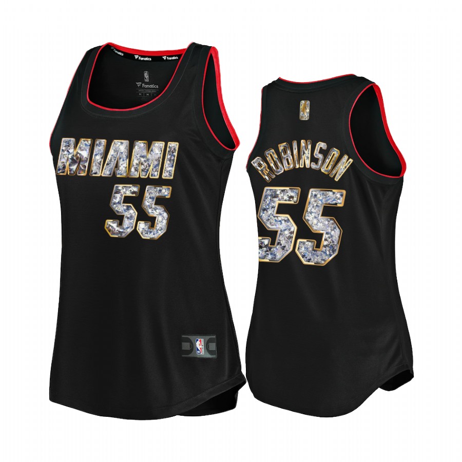 Duncan Robinson Miami Heat #55 Black NBA 75th Diamond Badge Women Jersey
