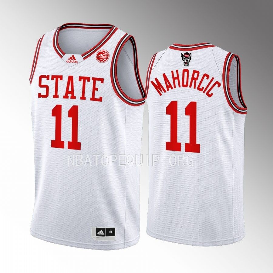 Dusan Mahorcic NC State Wolfpack White Jersey 2022-23 1983 Throwback 40th Anniversary