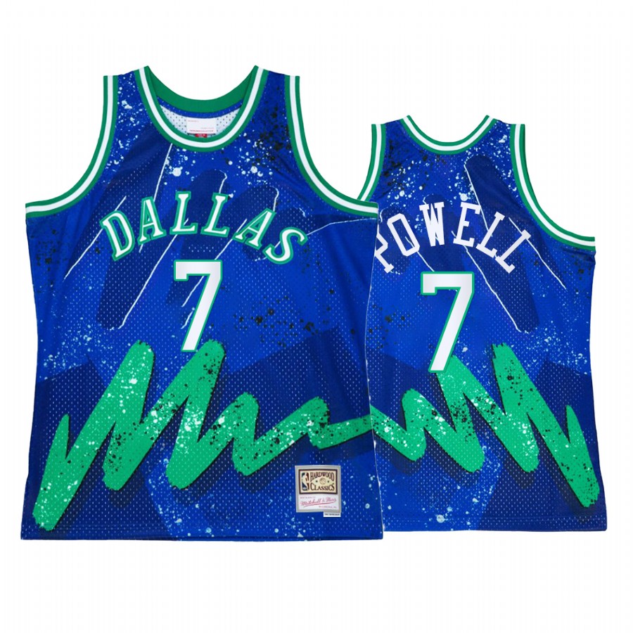 Dwight Powell #7 Dallas Mavericks Hyper Hoop Blue Throwback 90s Jersey