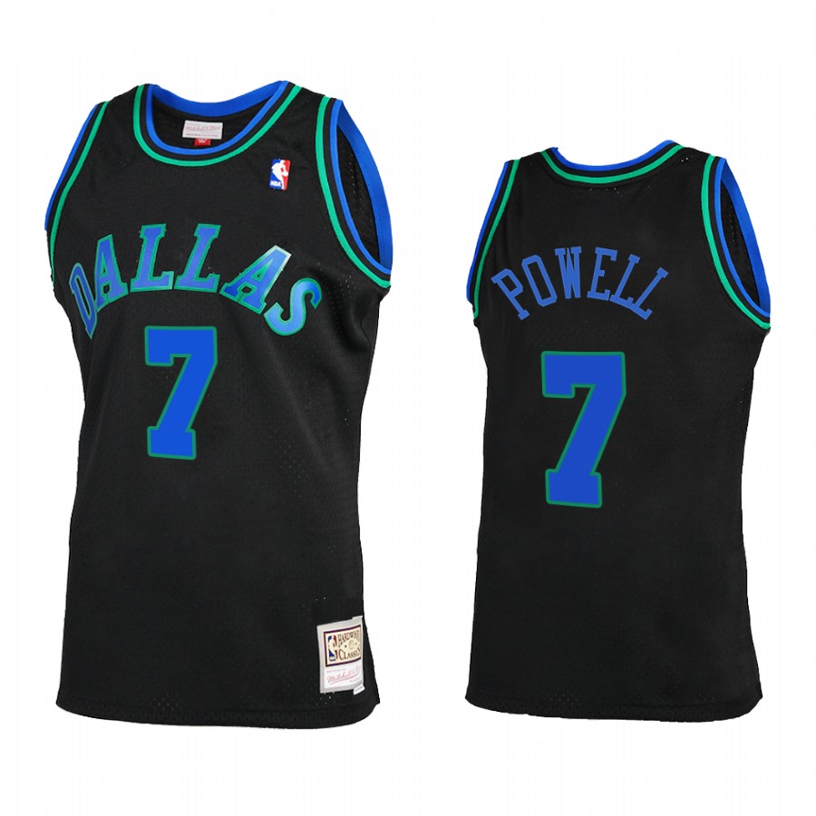 Dwight Powell 7 Dallas Mavericks 2021 Reload 2.0 Black Jersey Throwback