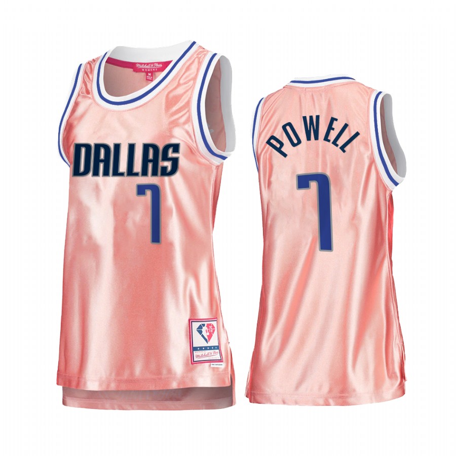 Dwight Powell Dallas Mavericks Rose Gold Jersey #7 Pink 75th Anniversary Women's Tank