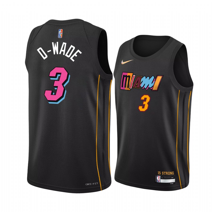 Dwyane Wade D-Wade Heat Nickname Diamond Edition Black Jersey 2022