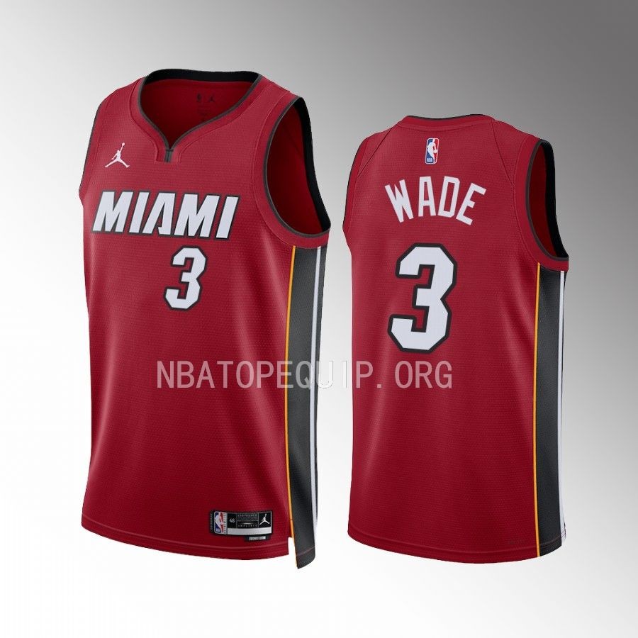 Dwyane Wade Miami Heat #3 Red Jersey 2022-23 Statement Edition Swingman