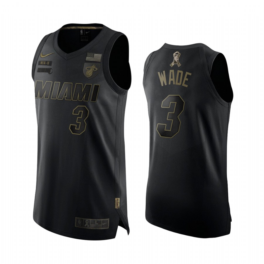 Dwyane Wade Miami Heat 2020 Salute To Service Black Limited Jersey