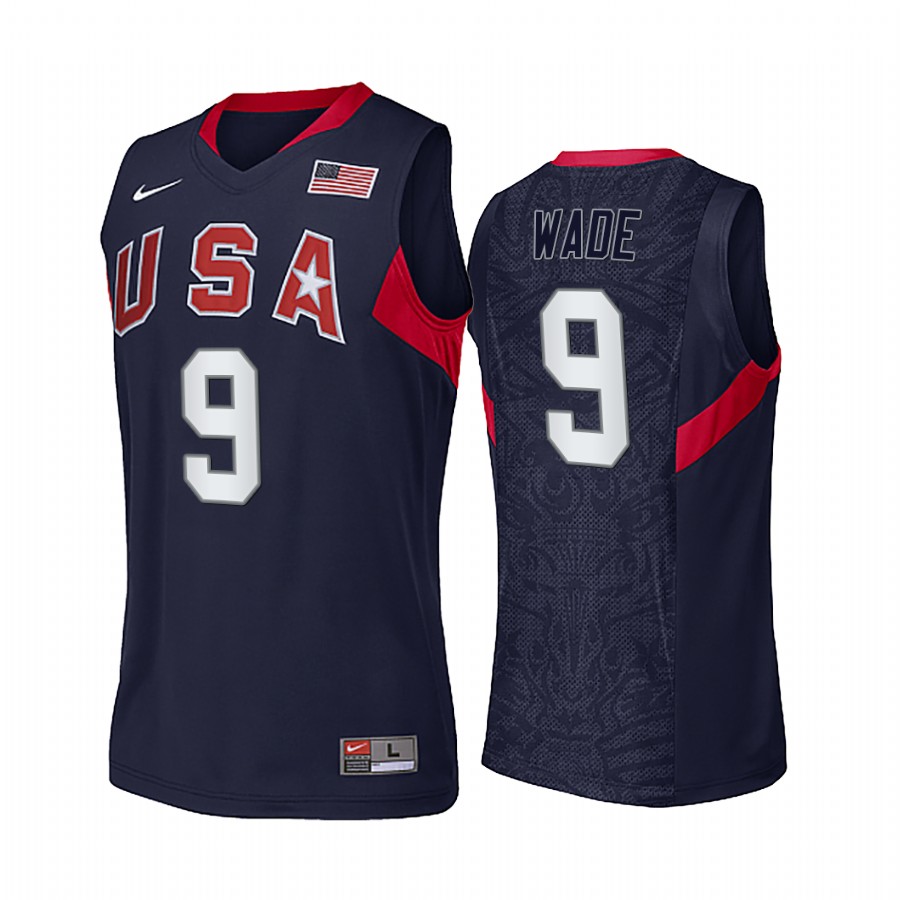 Dwyane Wade USA  #9 Navy 2008 Summer Olympics Limited Jersey