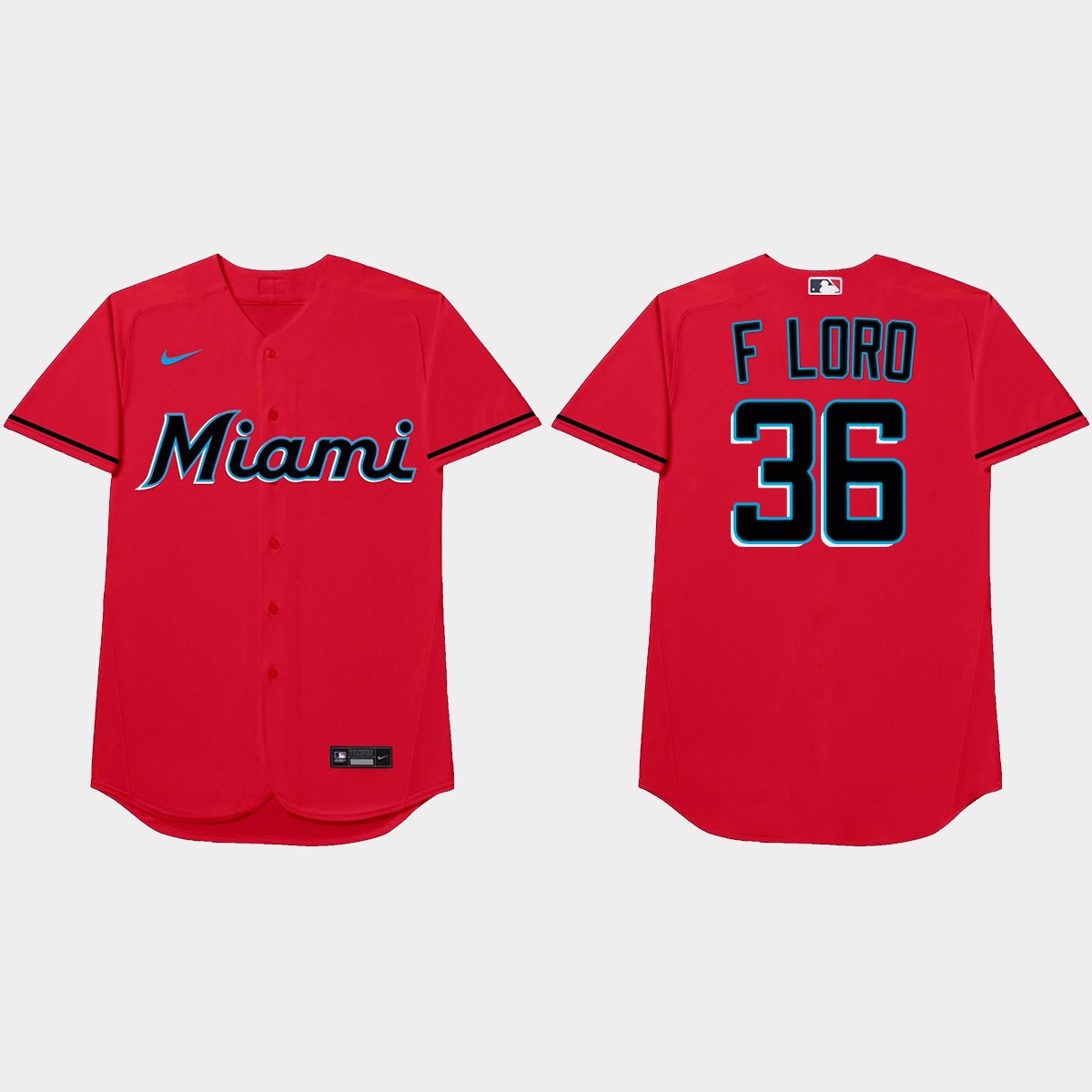 Dylan Floro Nickname Marlins 2021 Players' Weekend F Loro Jersey - Red