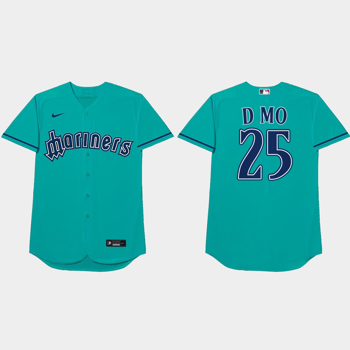 Dylan Moore Nickname Mariners 2021 Players' Weekend D Mo Jersey - Aqua