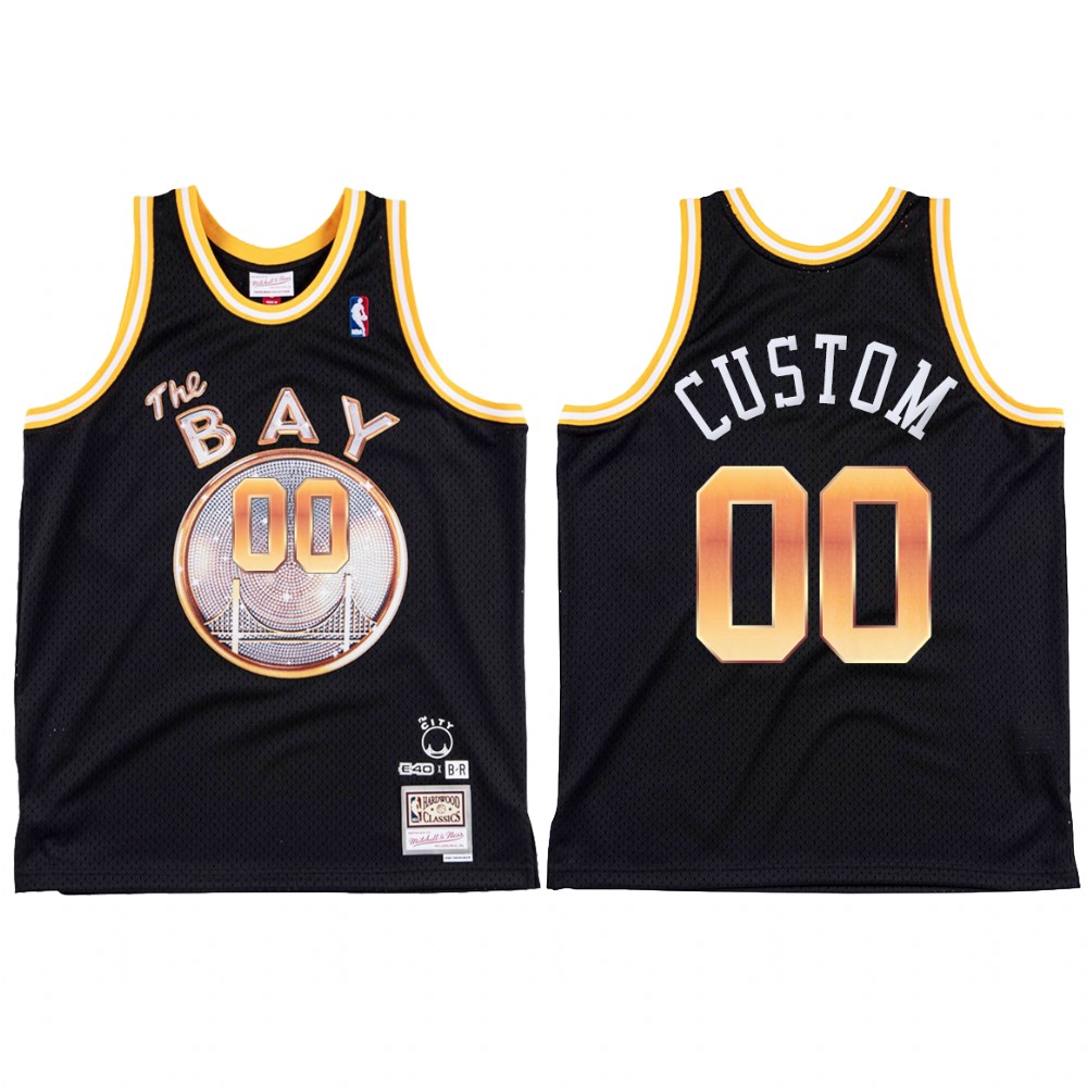 E-40 X Golden State Warriors Custom #00 Black Jersey Limited Edition