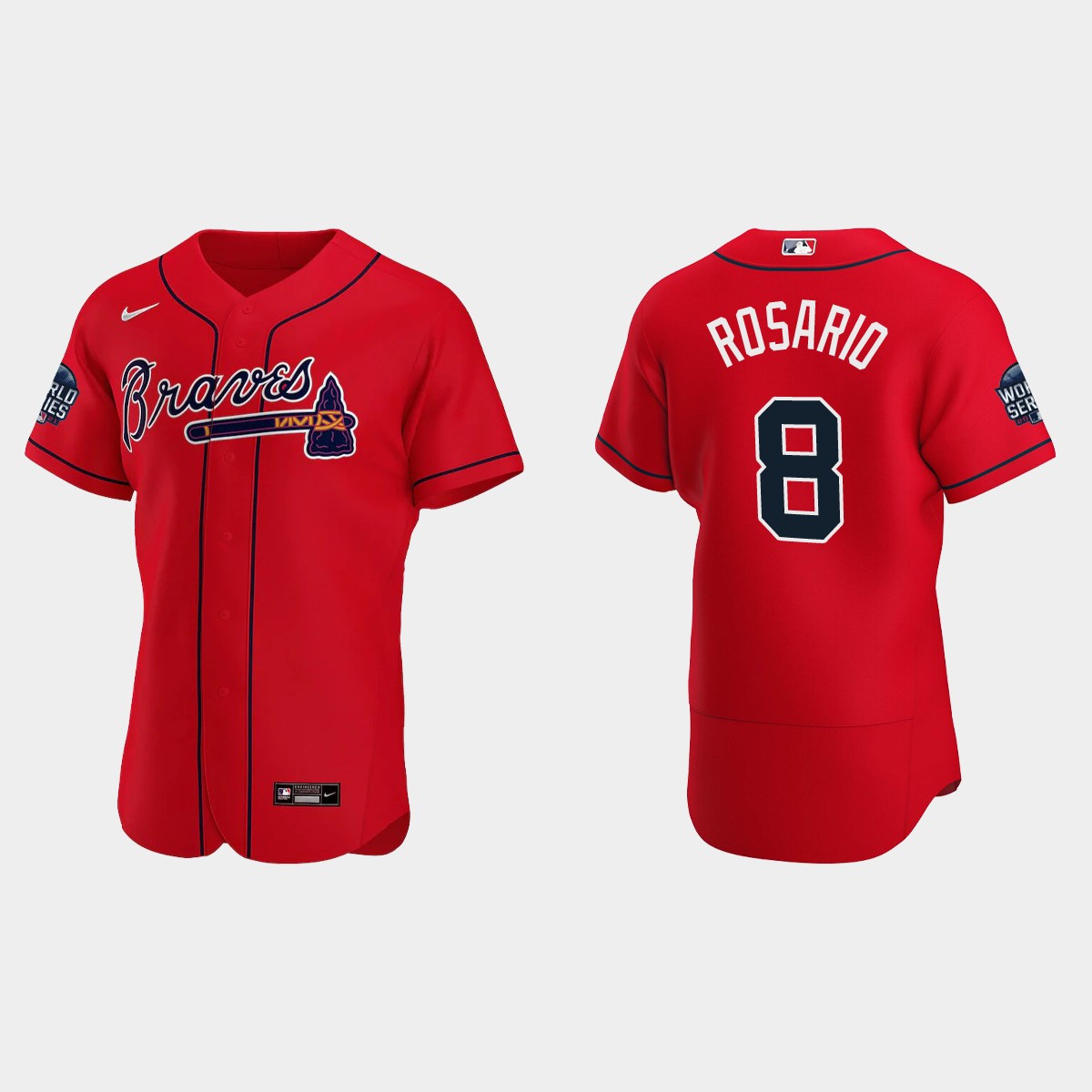 Eddie Rosario Atlanta Braves 2021 World Series Jersey - Red
