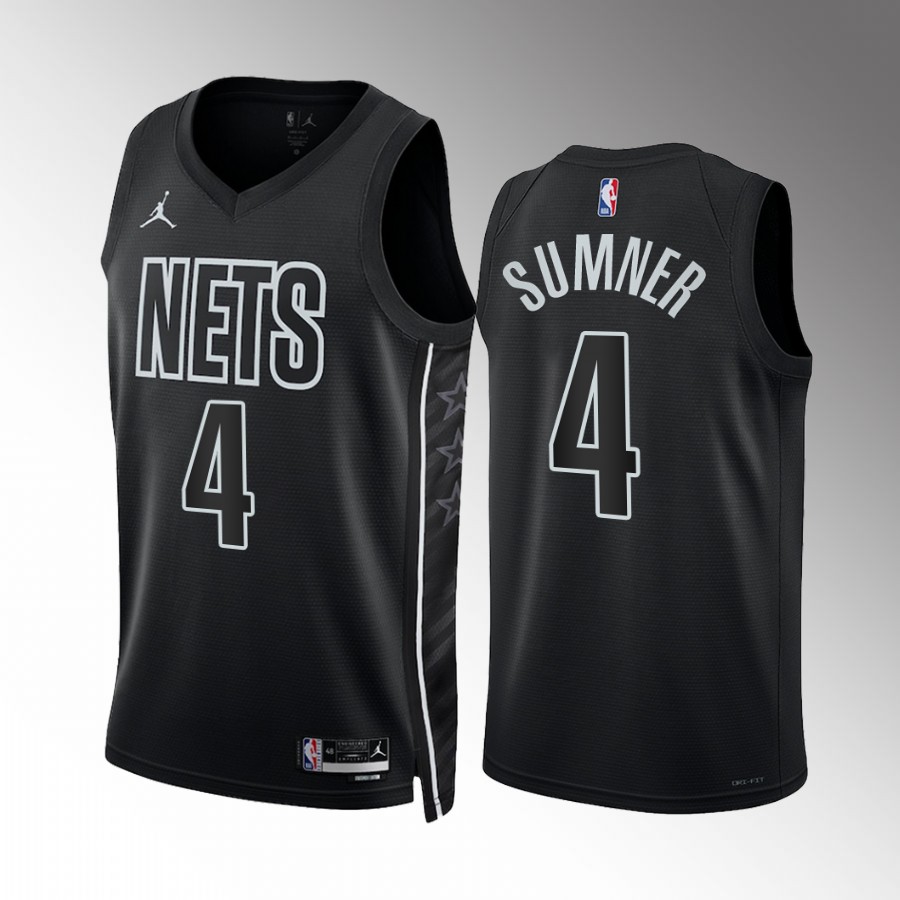 Edmond Sumner 2022-23 Brooklyn Nets Black #4 Statement Edition Jersey